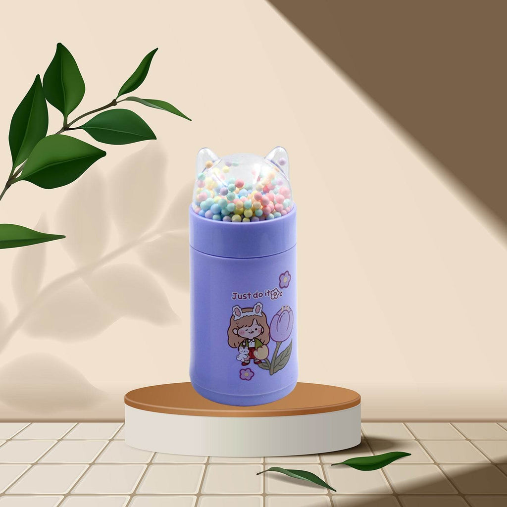 6953 Girl Glass Water Bottle For School With Kid Sparkle Strap Cat Lid Sequins Glitter Glass Cup Birthday Gift Children 350ml (Moq - 80 Pc) - 9XShoppy