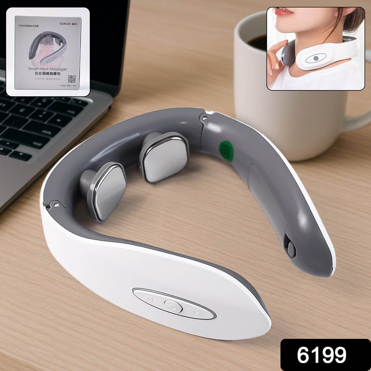 6199 Electric Neck Massager For Deep Tissue Pain Relief Cervical Vertebra Massager - 9XShoppy