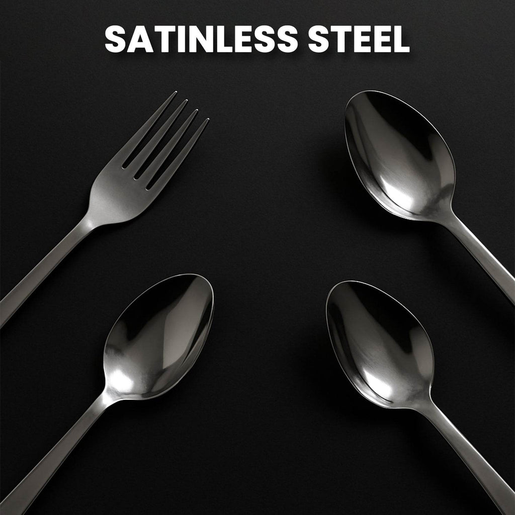 Stainless Steel Cutlery Set With Elegant Storage Stand (24 Pc) - 9XShoppy