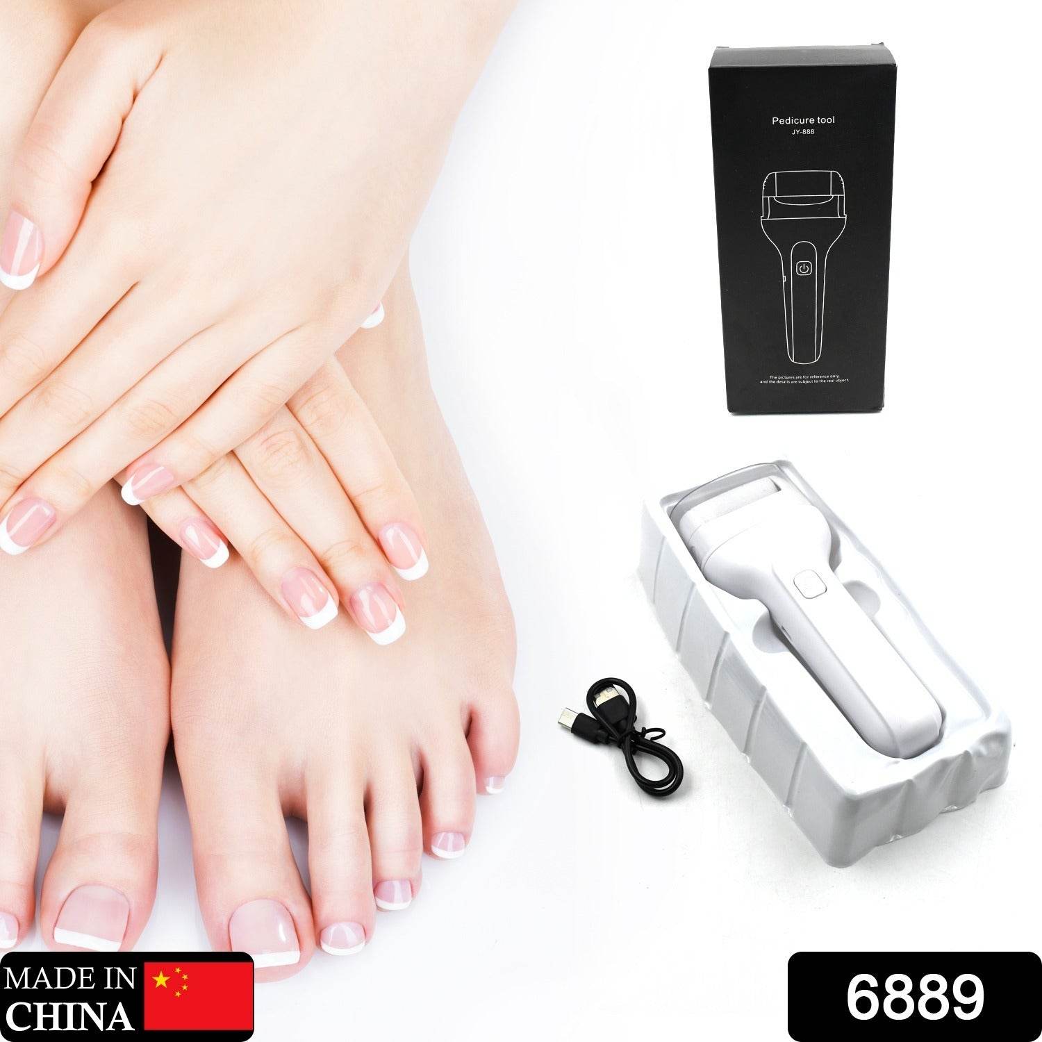 6889 Portable Electric Foot File Heavy Pressure Induction Foot Callus Remover Foot Care Tool Foot Grinder Rechargeable For Foot Care Pedicure Device Callus Dead Skin Removal - 9XShoppy
