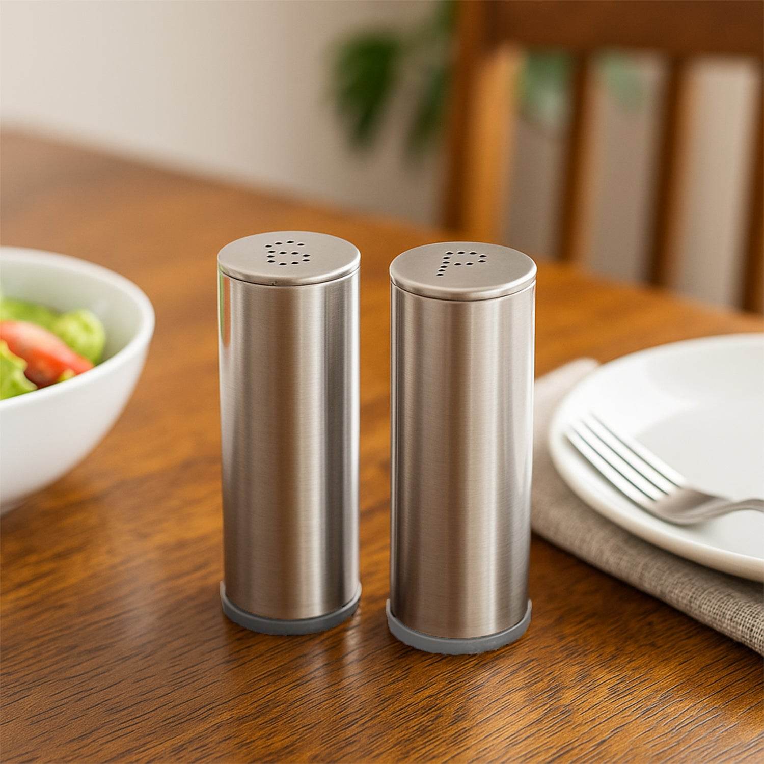 Stainless Steel Salt And Pepper Shaker Set (2 Pc) - 9XShoppy