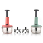 5102 2in1 Push Chopper 800ml Stainless Steel Blade Quick Powerful Manual Hand Held Food Chopper To Chop Cut Fruits Vegetables Herbs Onions For Salsa Salad - 9XShoppy