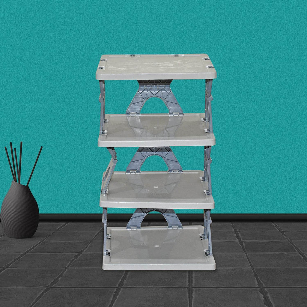 Smart Shoe Rack Shoes Stand Multifunctional Entryway Foldable Collapsible Door Shoe Rack Free Standing Heavy Duty Plastic Shoe Shelf Storage Organizer Narrow Footwear Home (1 Pc 4 Layer 6 Layer 8 Layer) - 9XShoppy