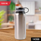 Silver Stainless Steel Double Wall Vacuum-insulated Drink Water Bottle (1000 Ml) - 9XShoppy