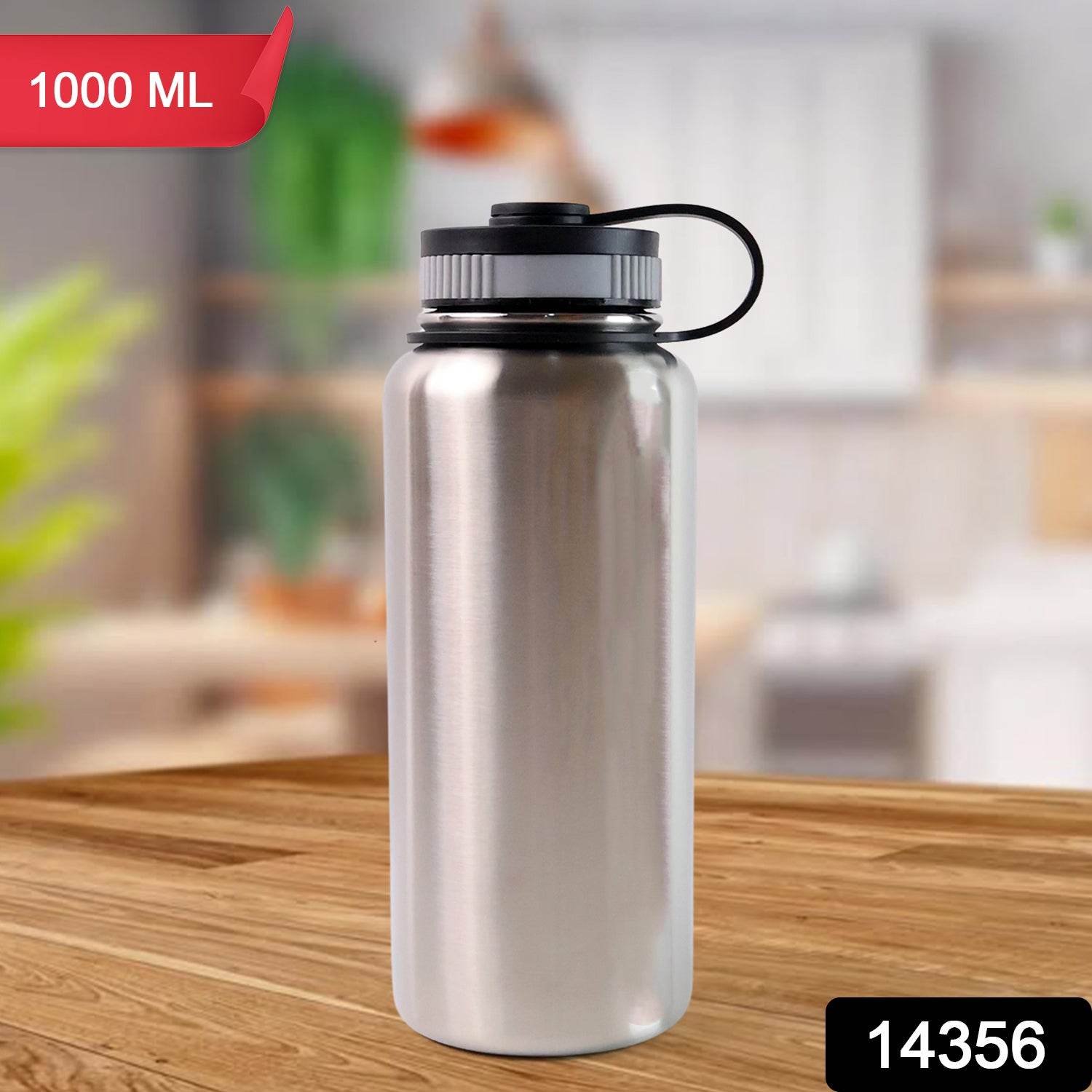 Silver Stainless Steel Double Wall Vacuum-insulated Drink Water Bottle (1000 Ml) - 9XShoppy