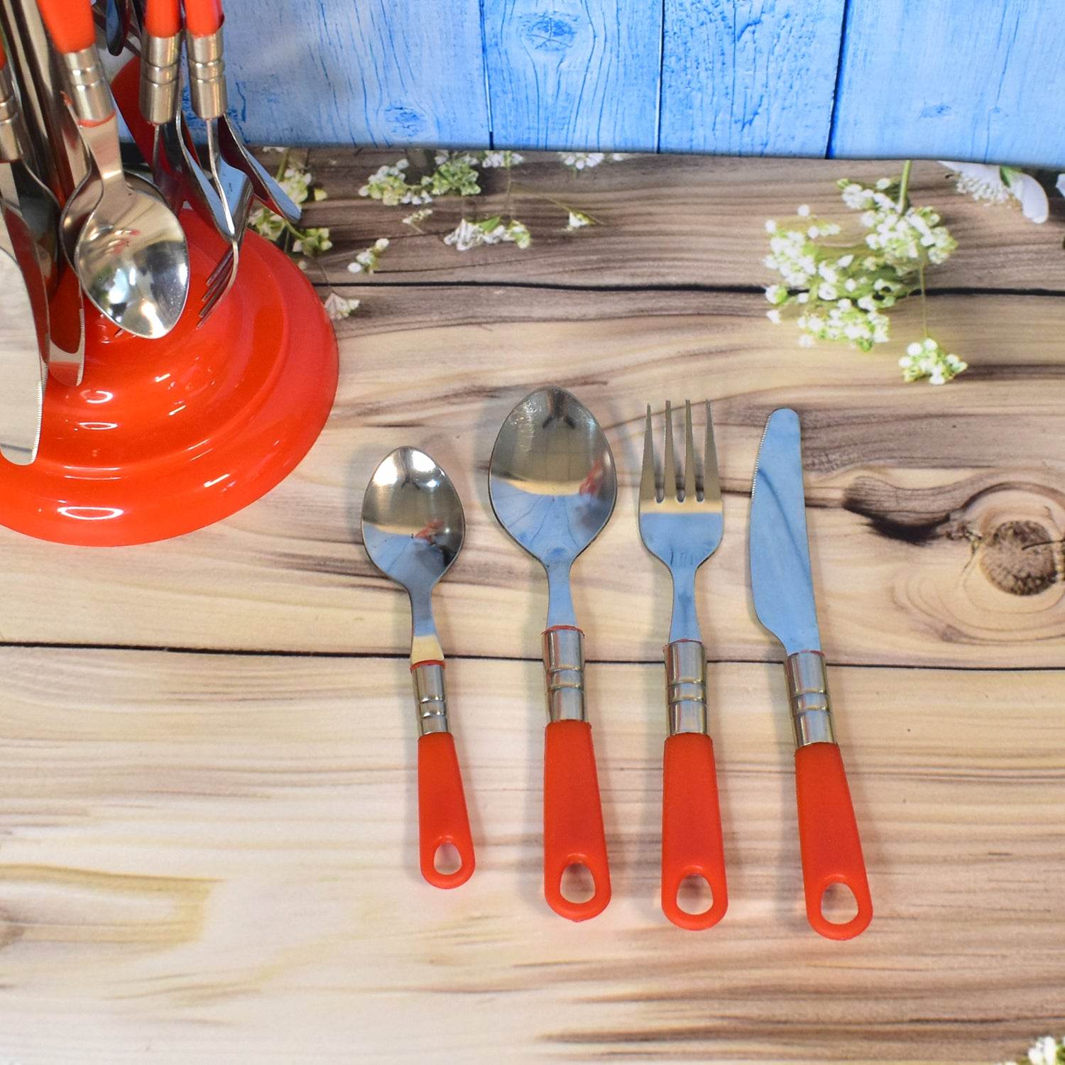 Luxury Cutlery Set For Dining Table Stainless Steel 26-piece Set With Stand (1 Set - 9XShoppy