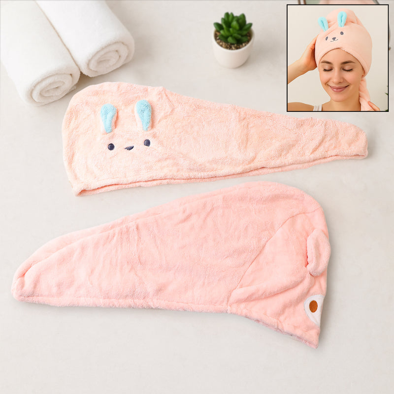Soft Microfiber Hair Drying Towel Wrap  (1 Pc  Mix Design)