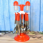 Luxury Cutlery Set For Dining Table Stainless Steel 26-piece Set With Stand (1 Set - 9XShoppy