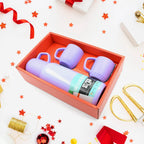 5533 Vacuum Flask Set Stainless Steel Thermos With 3 Cup Creative Gift Set With Cover Handle Portable Car Water Bottle Set (Approx 500ml) - 9XShoppy