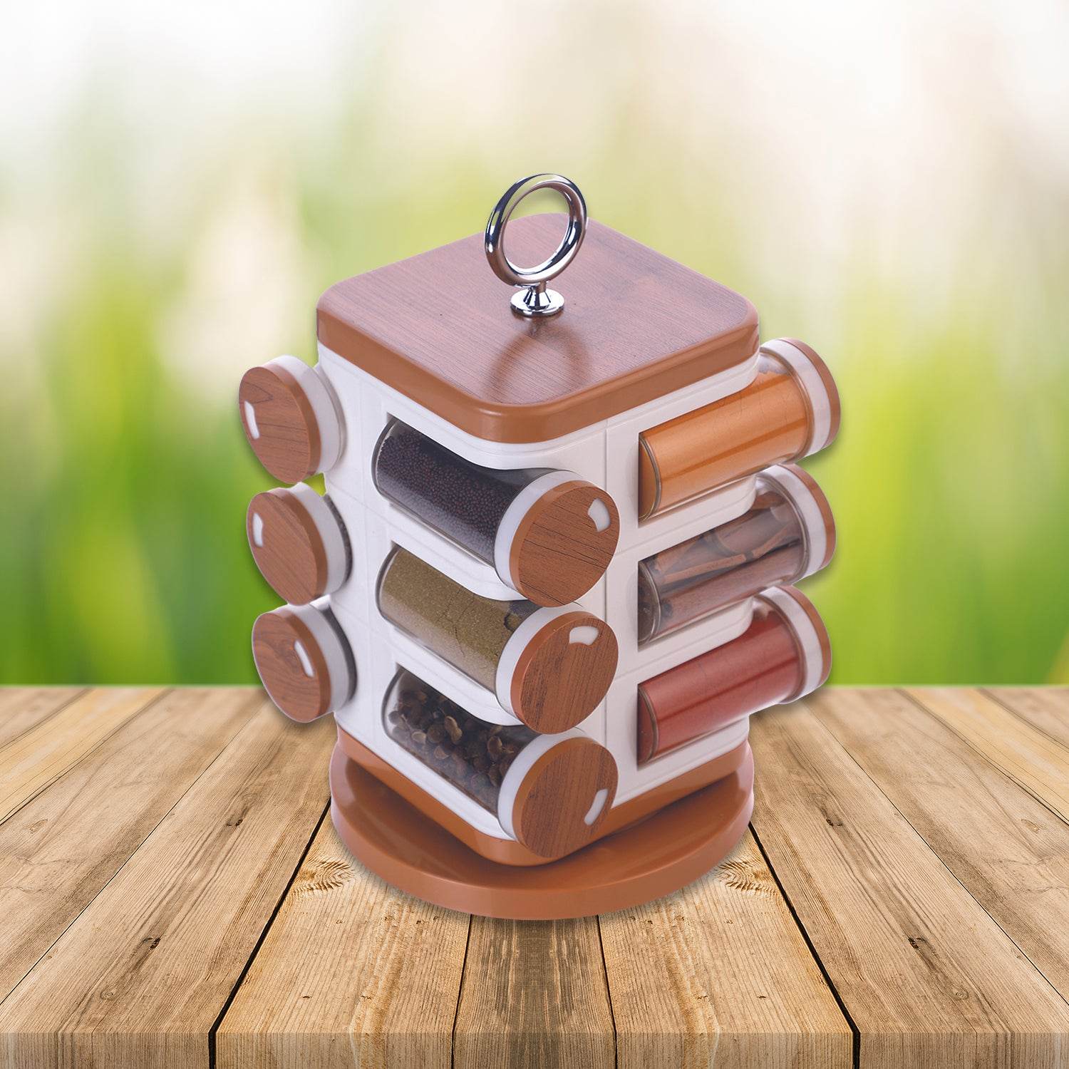 8118 Ganesh 12-jar Revolving Spice Rack Masala Box - 9XShoppy