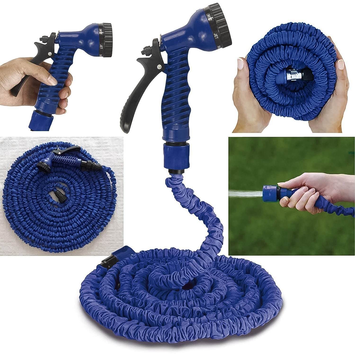 Expandable Magic Garden Hose With Spray Gun Approx 4 Metre Pipe (1 Set Mix Color) - 9XShoppy