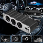 Triple 3 Way Car 12v Lighter Socket Splitter Usb Charger Power Adapter - 9XShoppy