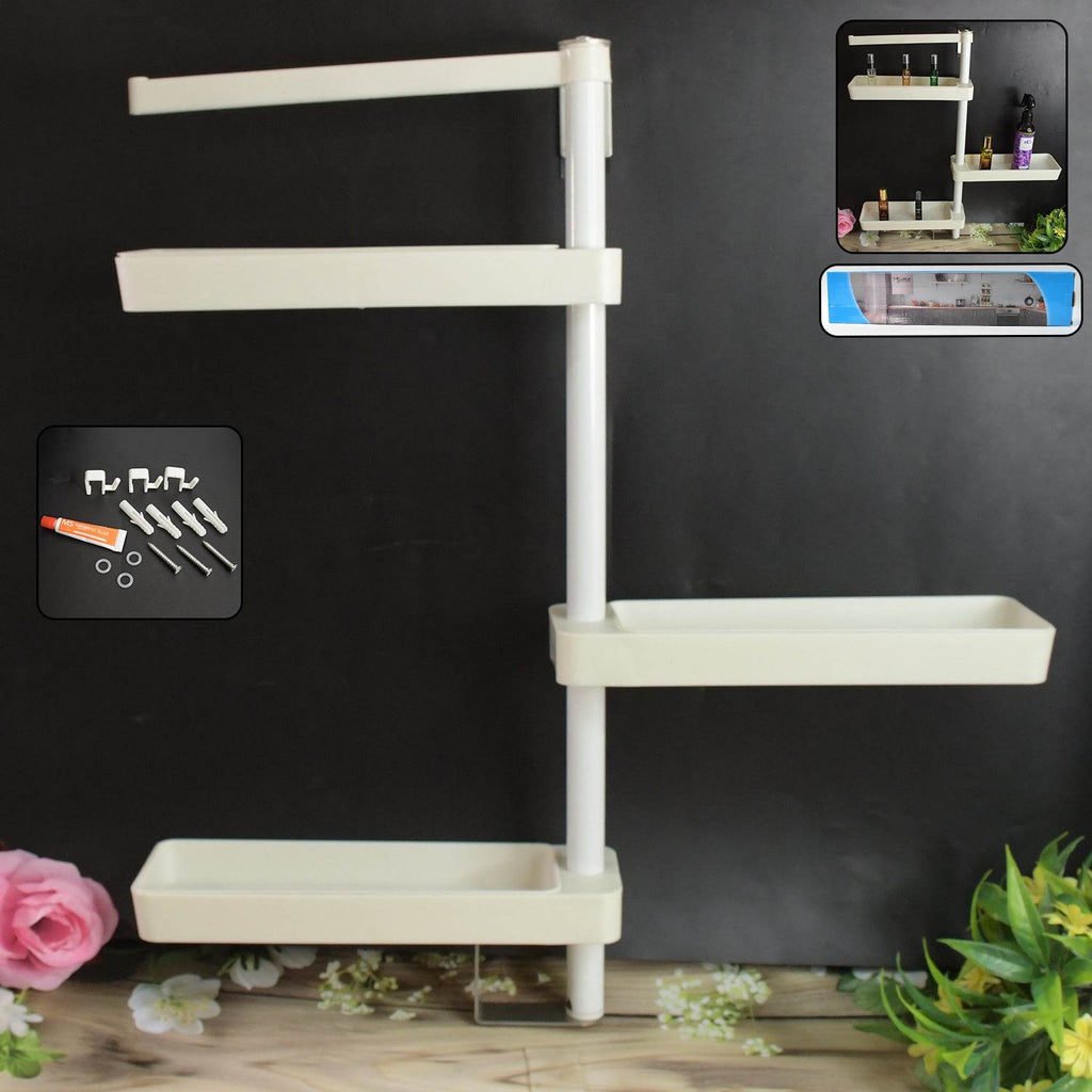 Kitchen Organization Rotating Shelf Storage Racks Multipurpose Adjustable (1 Set) - 9XShoppy