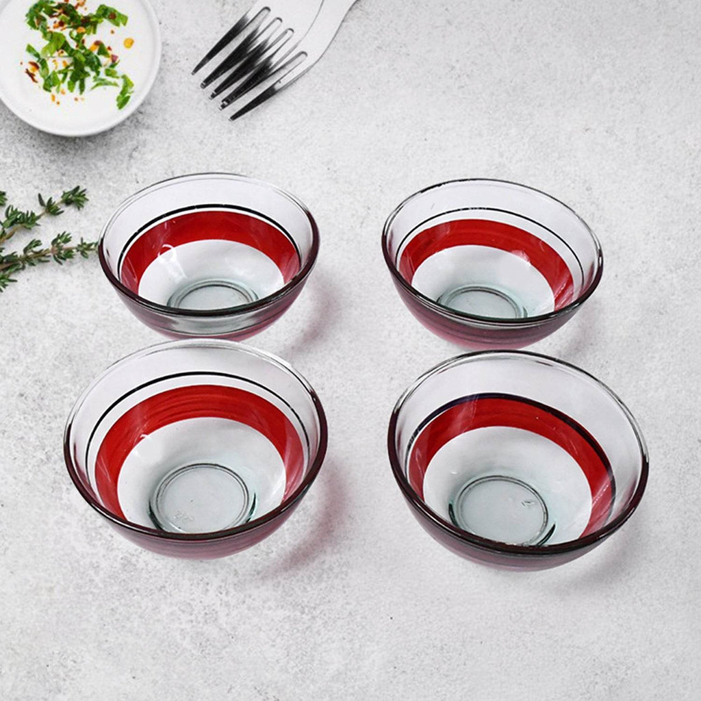 Healthy Choice Set Of 4pc Ceramic Cup And 4pc Glass Bowl With Plastic Plate (9 Pcs Set) - 9XShoppy