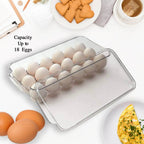 Plastic 18 Cavity Egg Storage Box Or Egg Trays For Refrigerator With Lid Handles High Quality Rectangular Egg Tray Box For 18 Egg (1 Pc) - 9XShoppy
