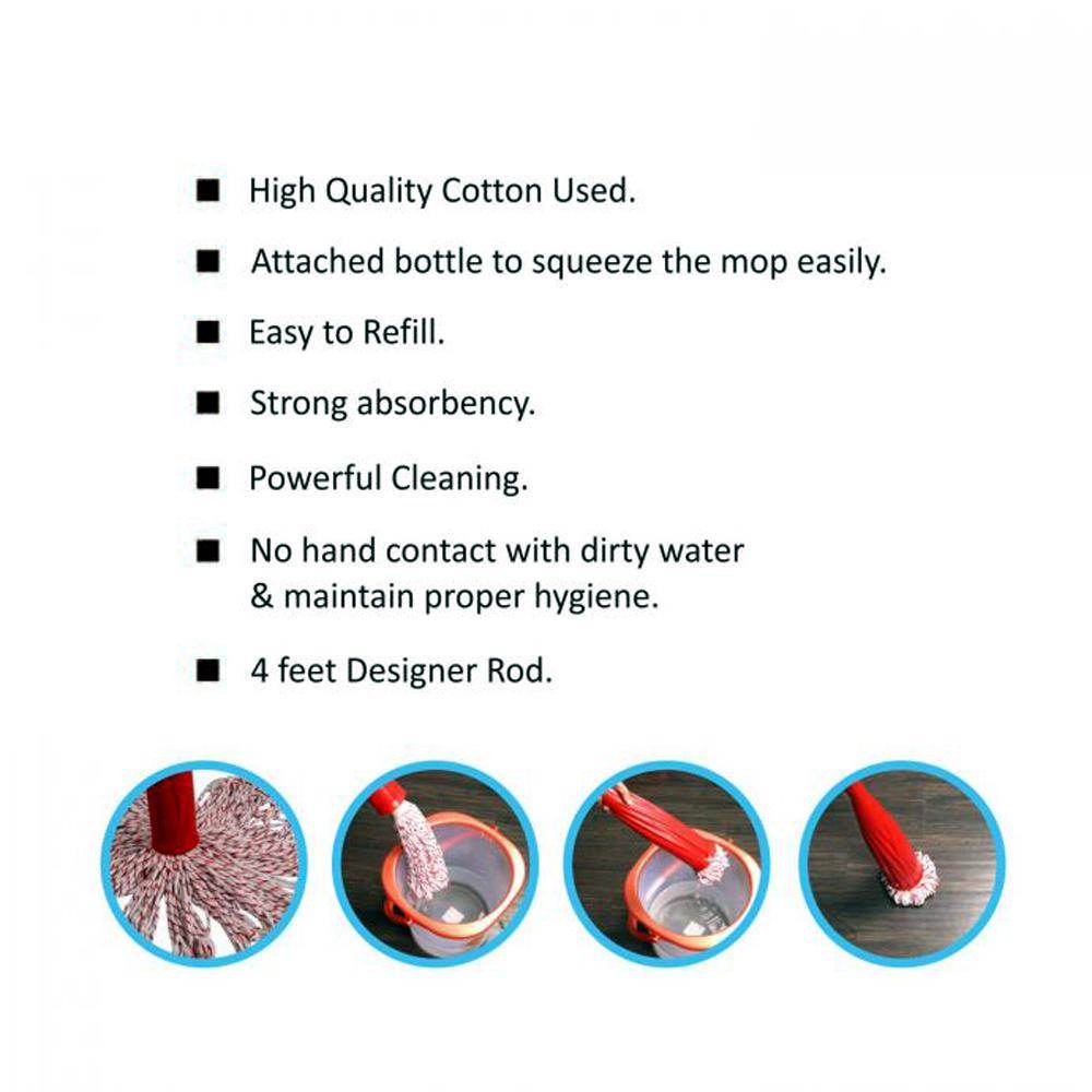 Steel Rod Cotton Bottle Mop broom - 9XShoppy