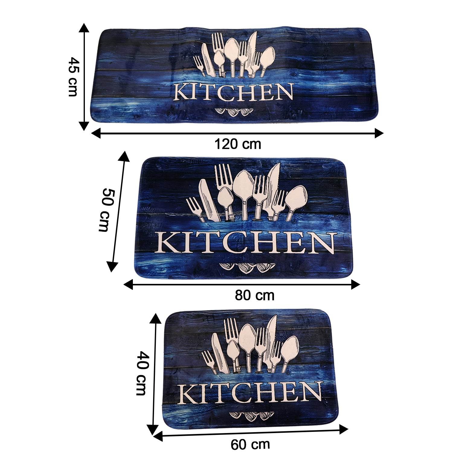 Kitchen Floor Mat Non-slip Printed Runner Rugs (3 Pc) - 9XShoppy
