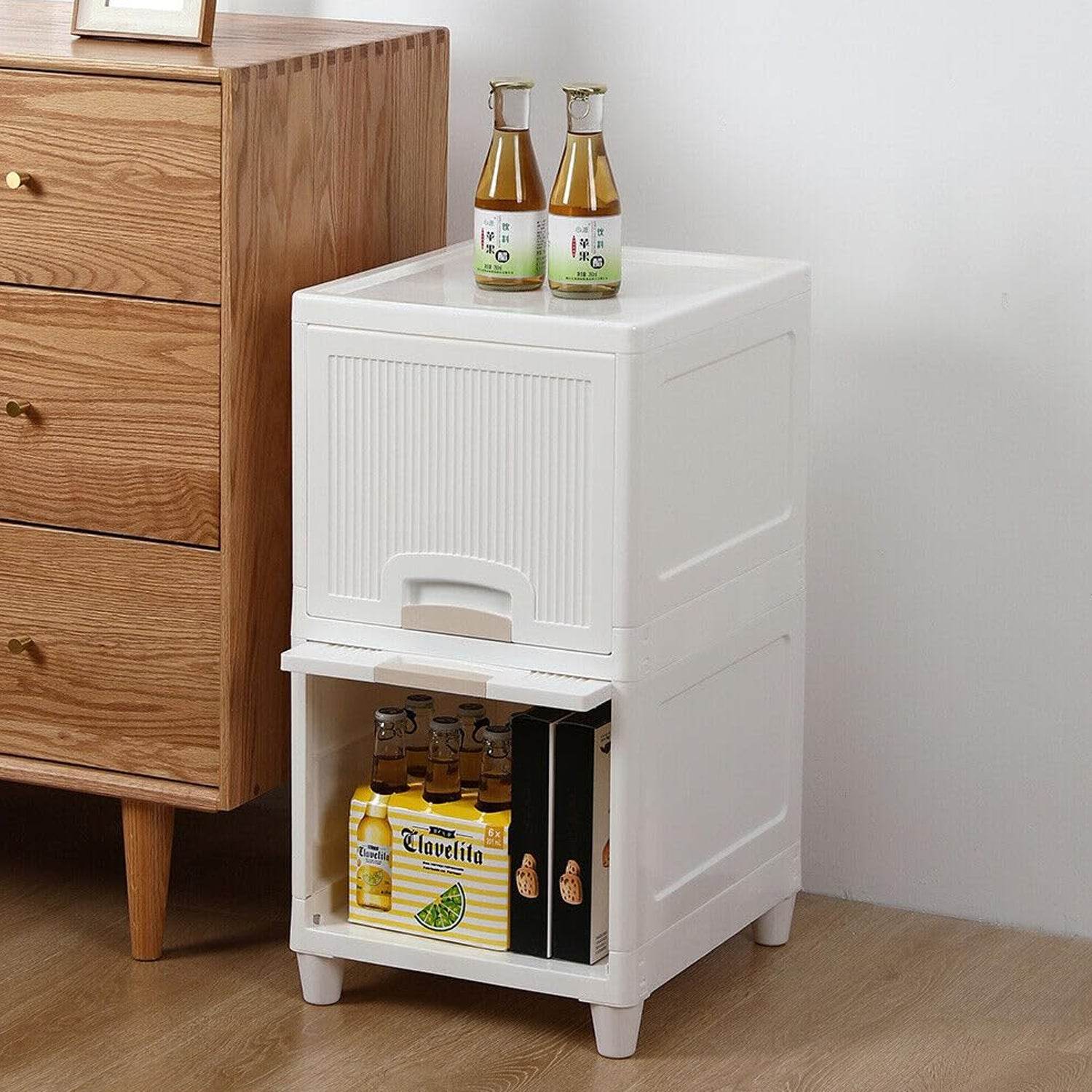 Multipurpose Storage Cabinet Storage Solutions Plastic Drawers Multi Layer Wardrobe Storage Drawers Foldable Multipurpose Drawer Units For Kitchen Bathroom Bedroom Cloth (2 Layer) - 9XShoppy