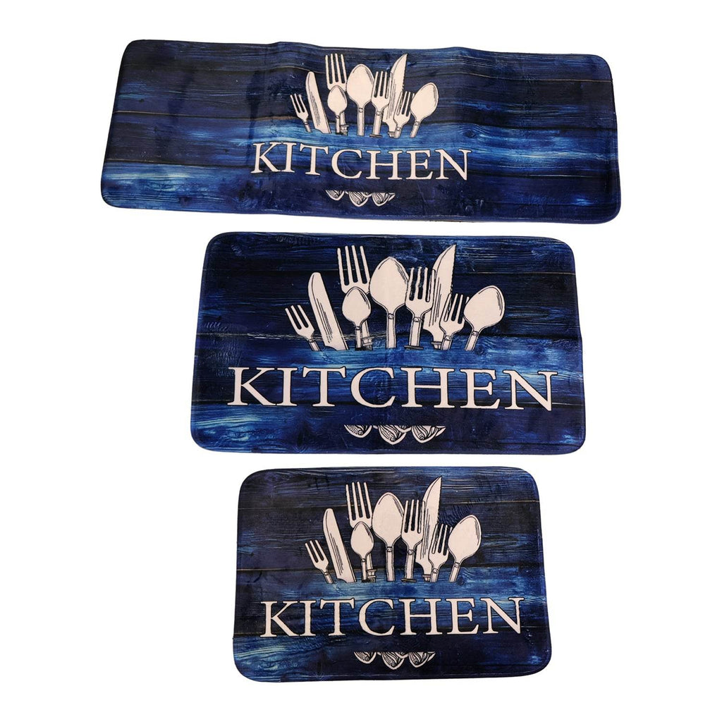 Kitchen Floor Mat Non-slip Printed Runner Rugs (3 Pc) - 9XShoppy