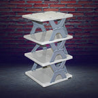 Smart Shoe Rack Shoes Stand Multifunctional Entryway Foldable Collapsible Door Shoe Rack Free Standing Heavy Duty Plastic Shoe Shelf Storage Organizer Narrow Footwear Home (1 Pc 4 Layer 6 Layer 8 Layer) - 9XShoppy