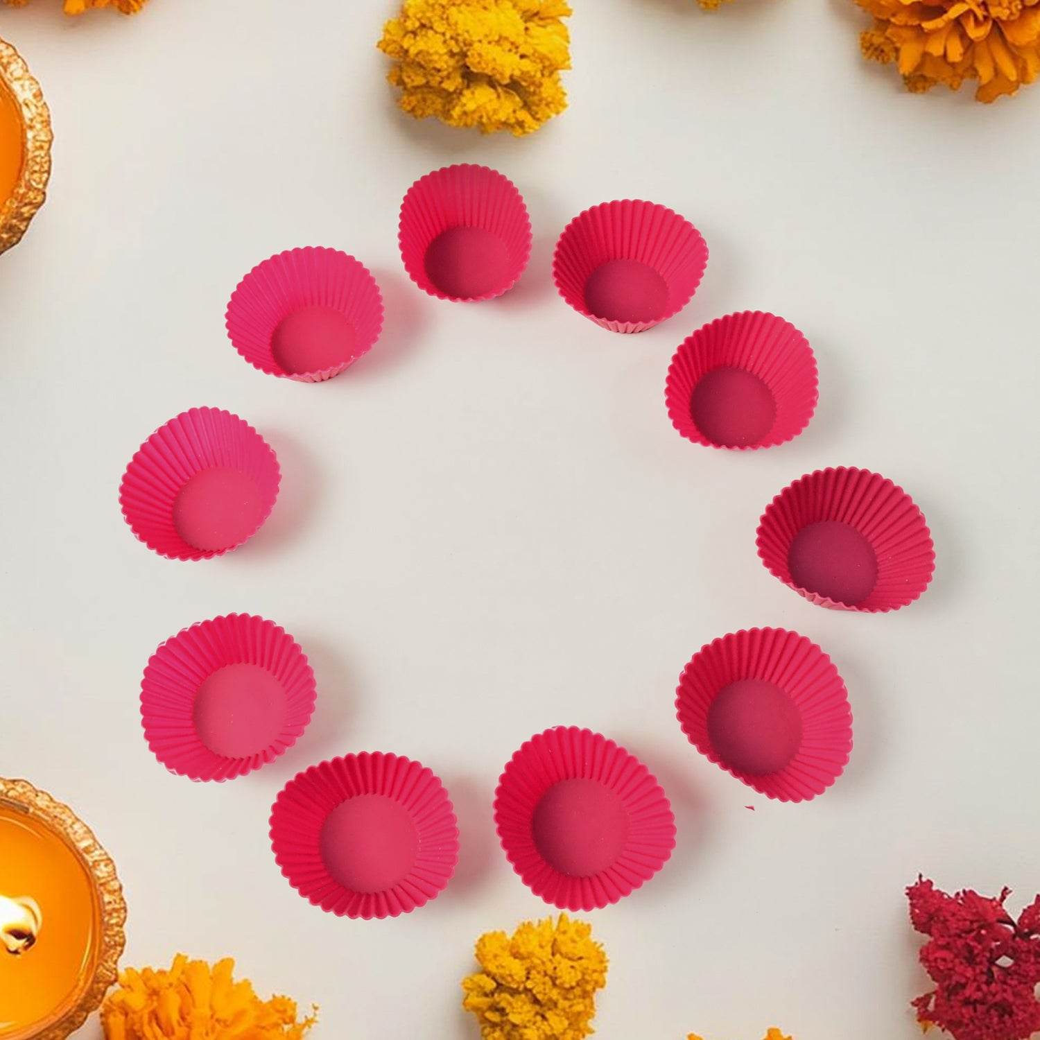 Silicone Cup Cake Mould (10 Pcs Set) - 9XShoppy