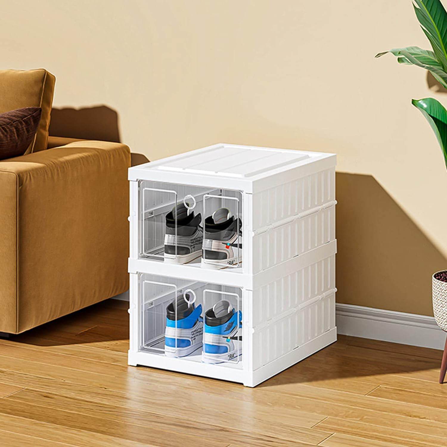 Stackable Multifunctional Storage For Clothes Foldable Drawer Shelf Basket Utility Cart Rack Storage Organizer Cart For Kitchen Pantry Closet Bedroom Bathroom Laundry (2 Layer 1 Pc) - 9XShoppy