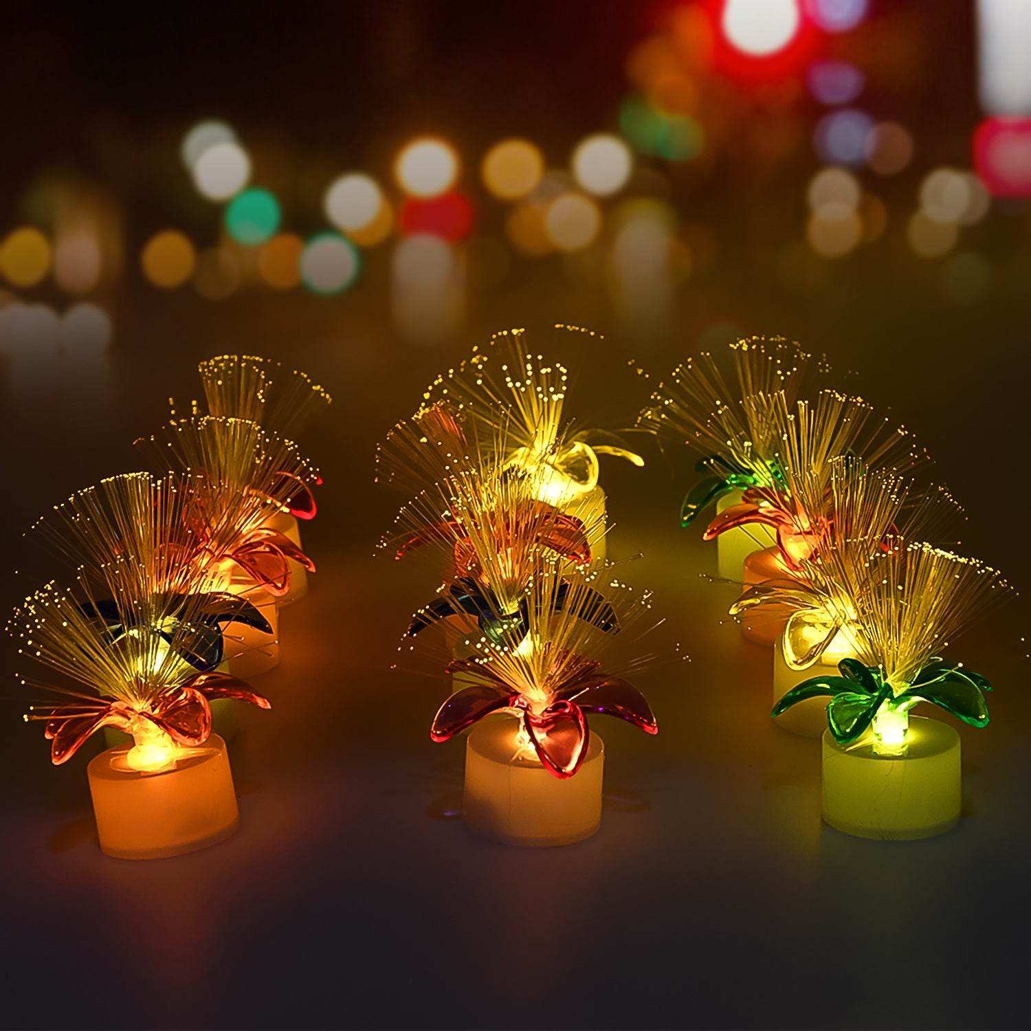 6237 Fiber Optic Light Mini Color Change Led Table Centerpieces Light Up Candle - Pack Of 12 - 9XShoppy