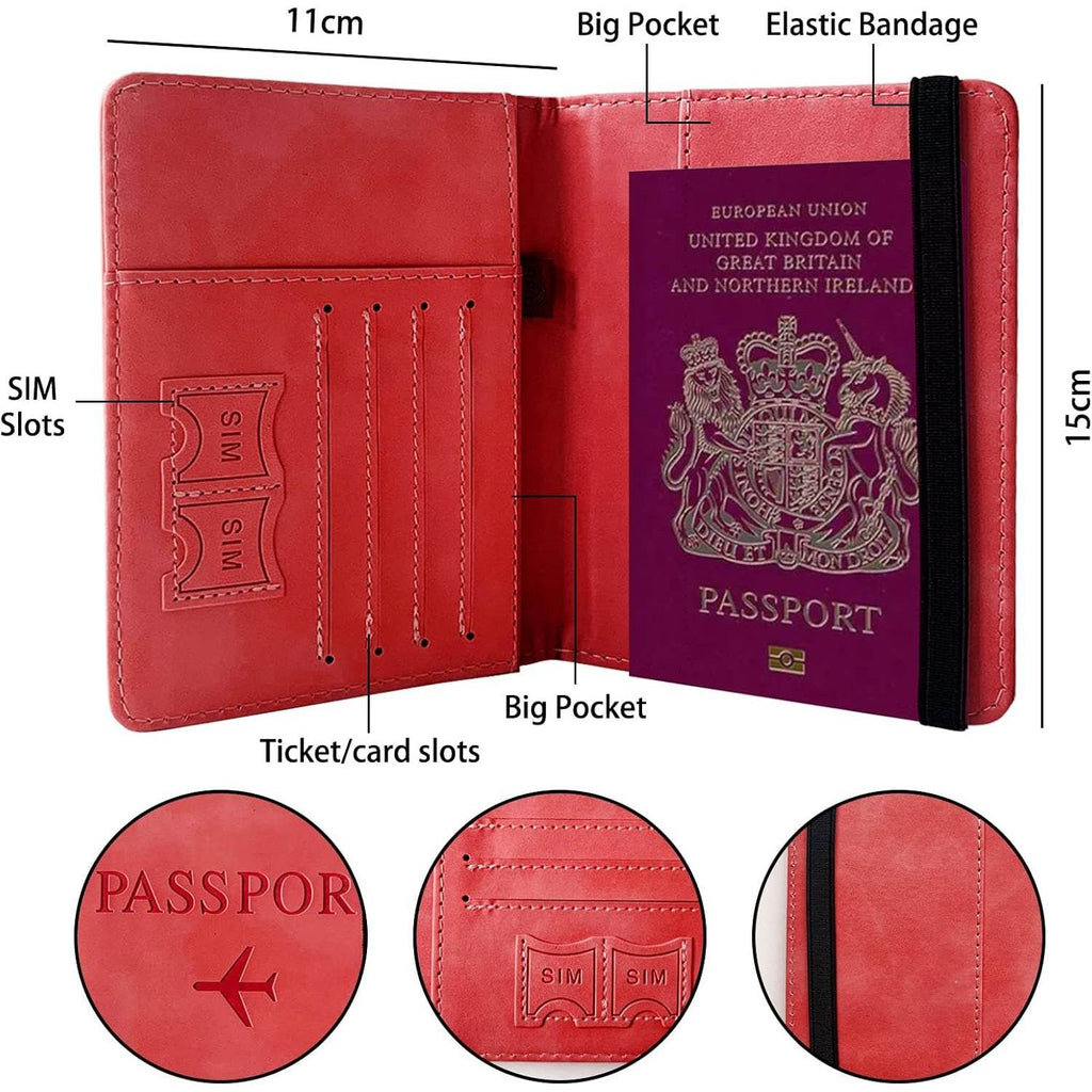 Premium Multifunction Travel Passport Holder Wallet (15x11cm 1 Pc) - 9XShoppy