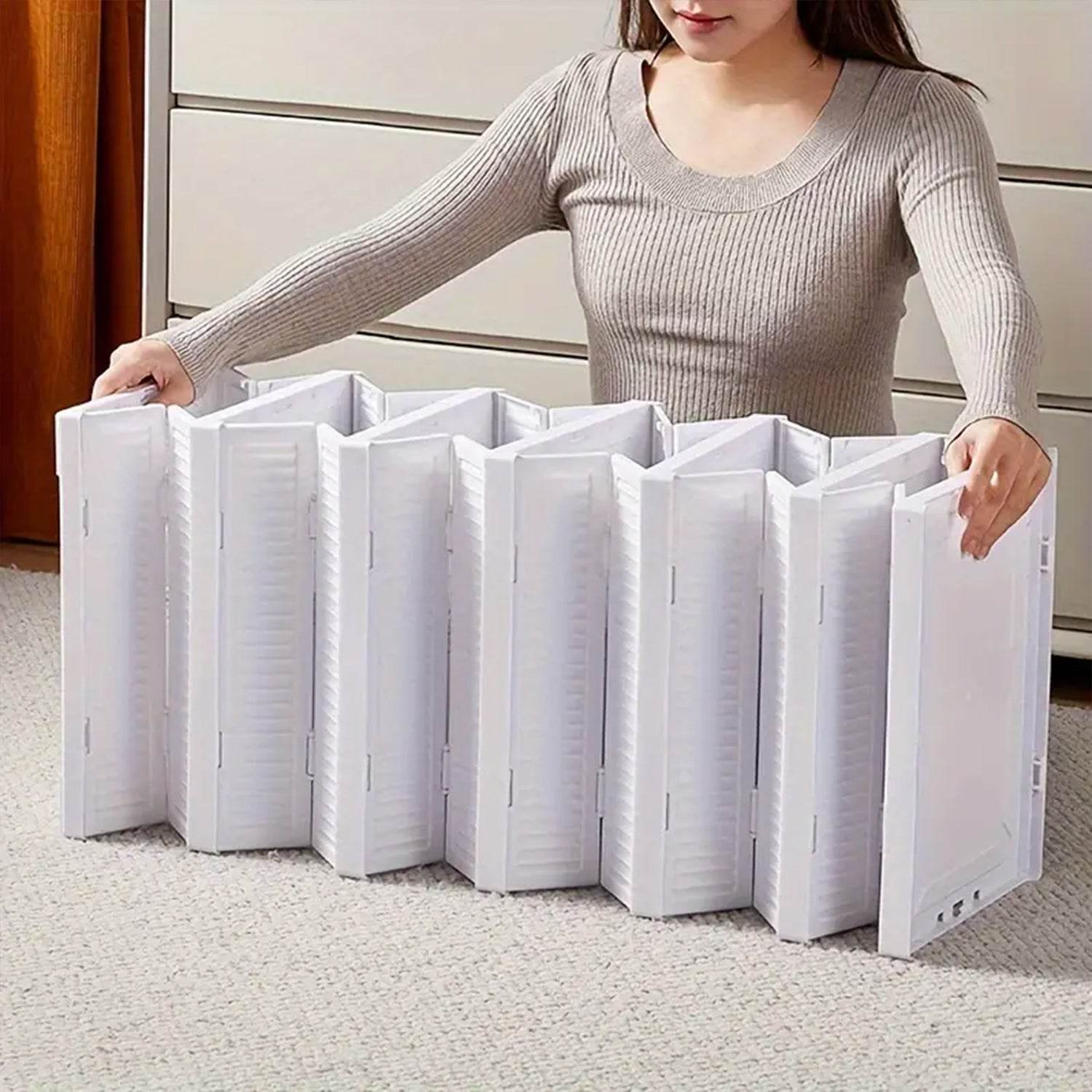 Stackable Multifunctional Storage For Clothes Foldable Drawer Shelf Basket Utility Cart Rack Storage Organizer Cart For Kitchen Pantry Closet Bedroom Bathroom Laundry (5 Layer 1 Pc) - 9XShoppy