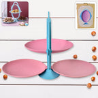Foldable Fruit Plate Candy Dish Multi Use Mirror Shape Dried Fruit Tray (1 Set) - 9XShoppy