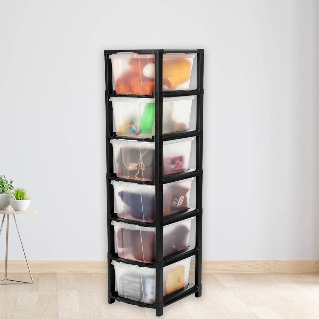 6-layer Modular Plastic Drawer Storage Cabinet - 9XShoppy