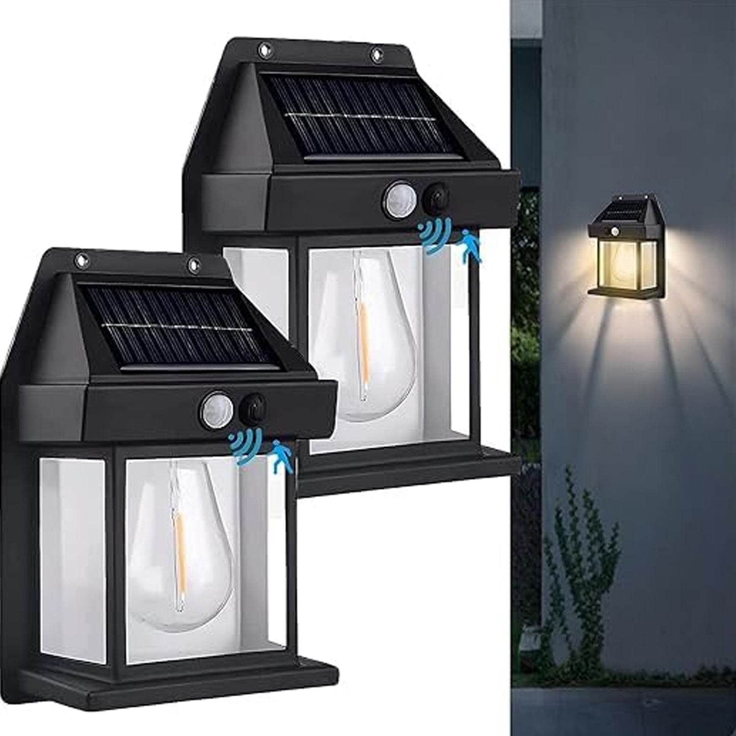 Solar Wall Lights Lamp Outdoor Wireless Dusk (1 Pc ) - 9XShoppy
