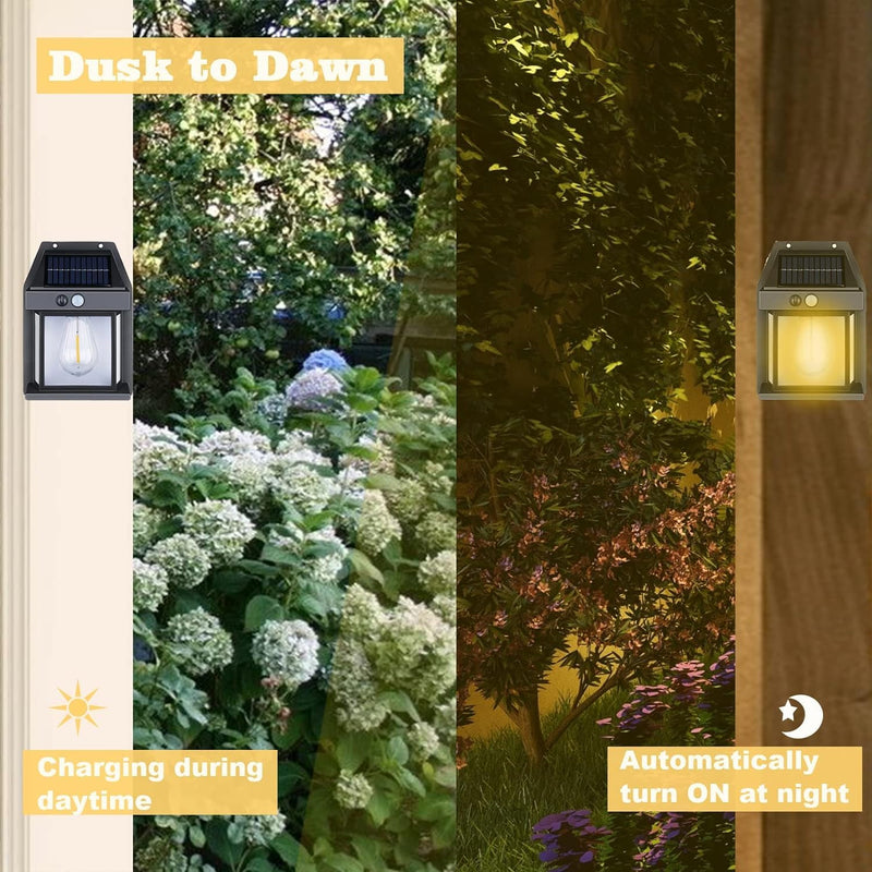 Solar Wall Lights  Lamp Outdoor Wireless Dusk (1 Pc )