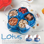 Lotus Shape Rotating Dry Fruit Snack Organizer Box With Compartments (1 Pc) - 9XShoppy