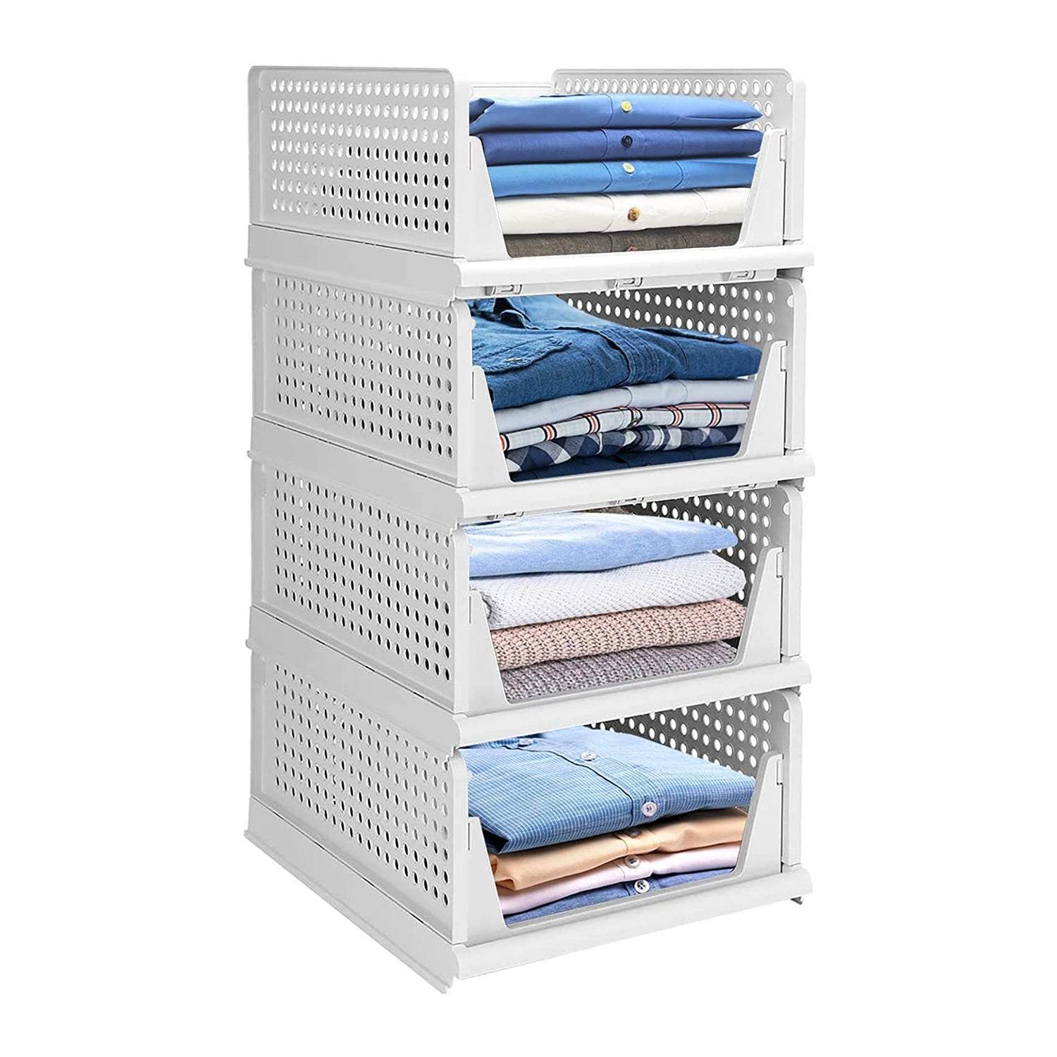 7731 Clothes Organizer 4 Layer Drawer For Wardrobe Cupboard Organizer For Clothes Foldable And Stackable Closet Organizer Drawer Organizer For Clothes Multi Purpose Plastic Drawer - 9XShoppy