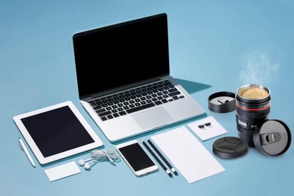 Camera Lens Shaped Coffee Mug Flask With Lid - 9XShoppy