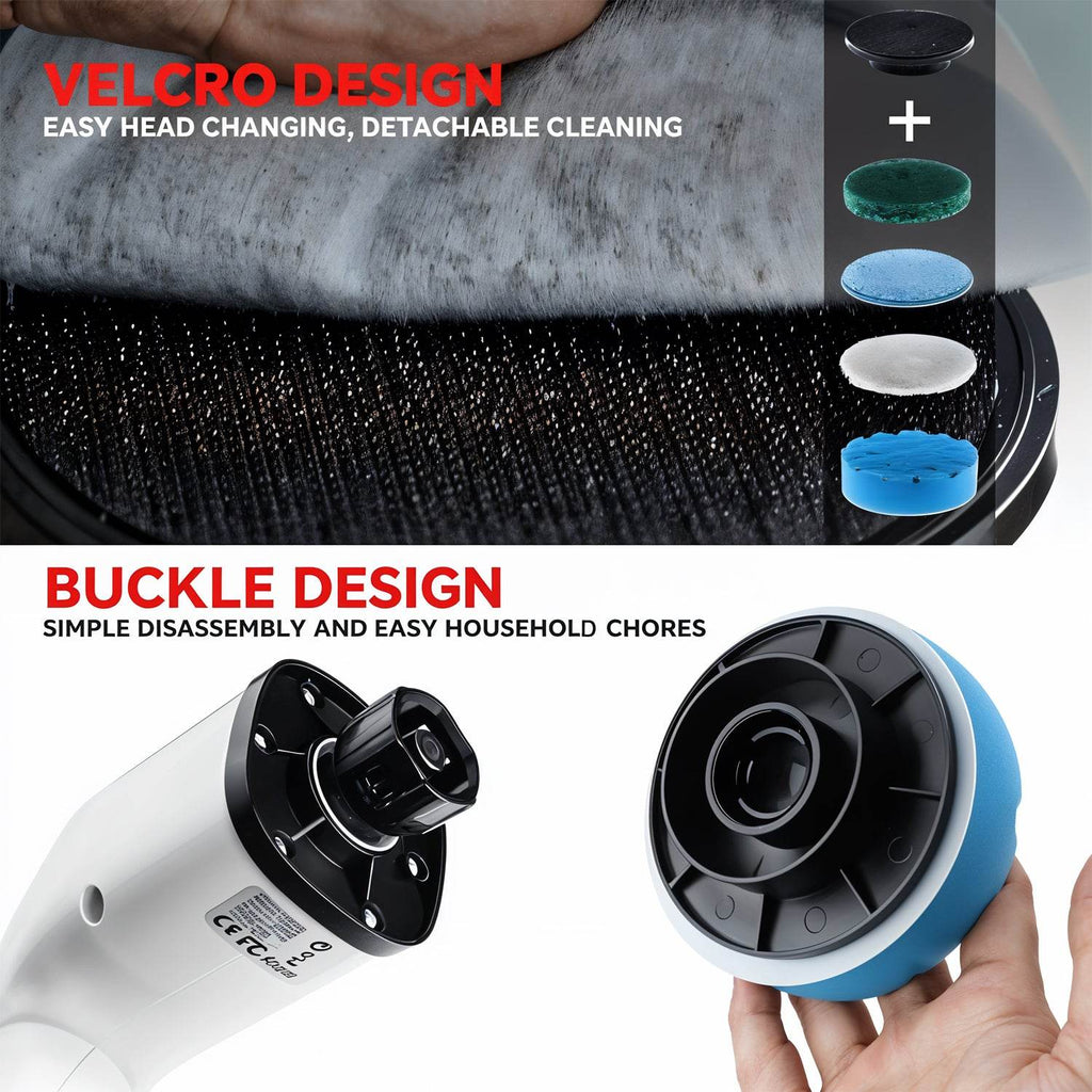 7-in-1 Electric Spin Scrubber Cleaning Brush With Extension Handle (1 Set) - 9XShoppy