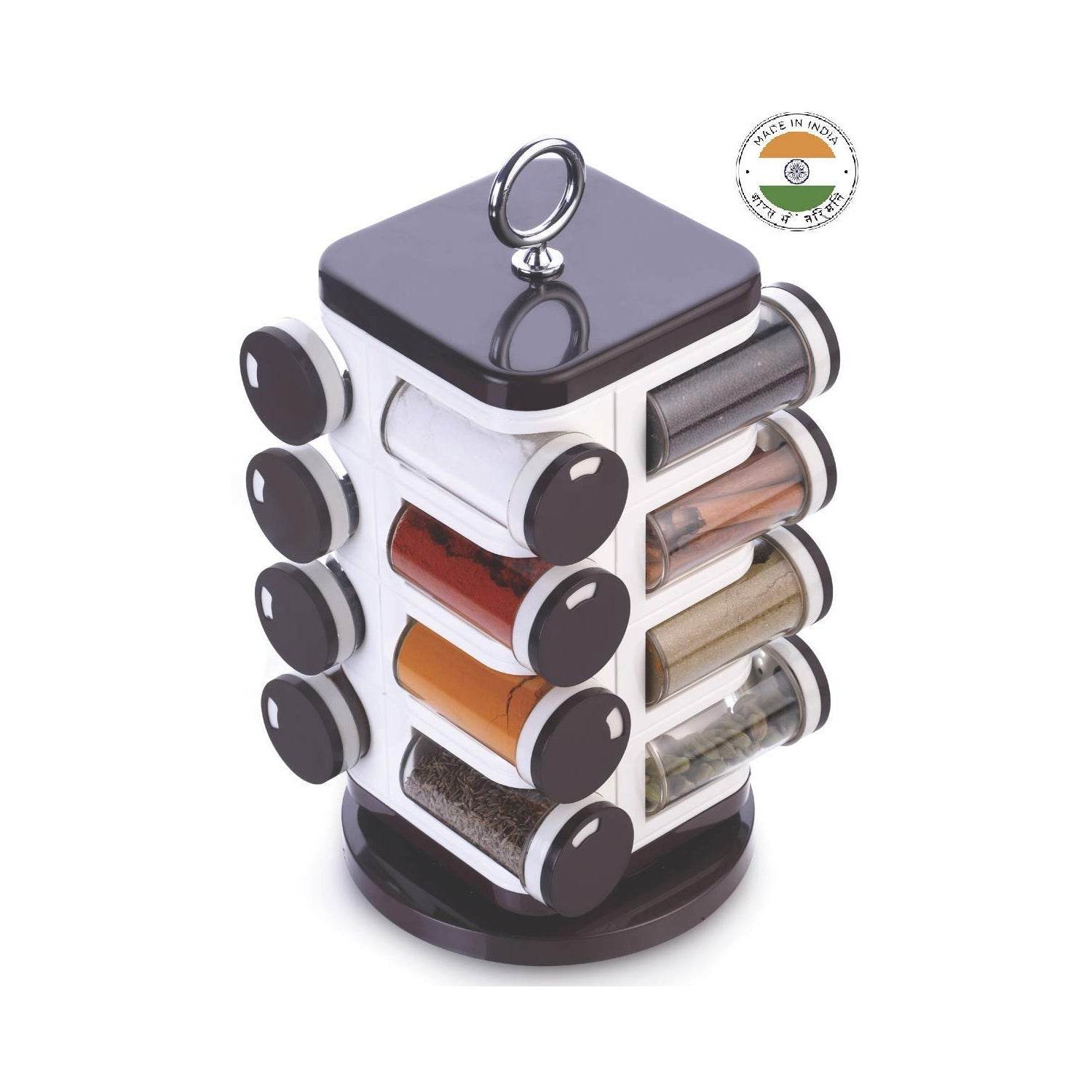 8119 Ganesh Multipurpose Revolving Spice Rack With 16 Pcs Dispenser Each 100 Ml Plastic Spice Abs Material 1 Piece Spice Set 1 Piece Spice Set (Plastic) - 9XShoppy