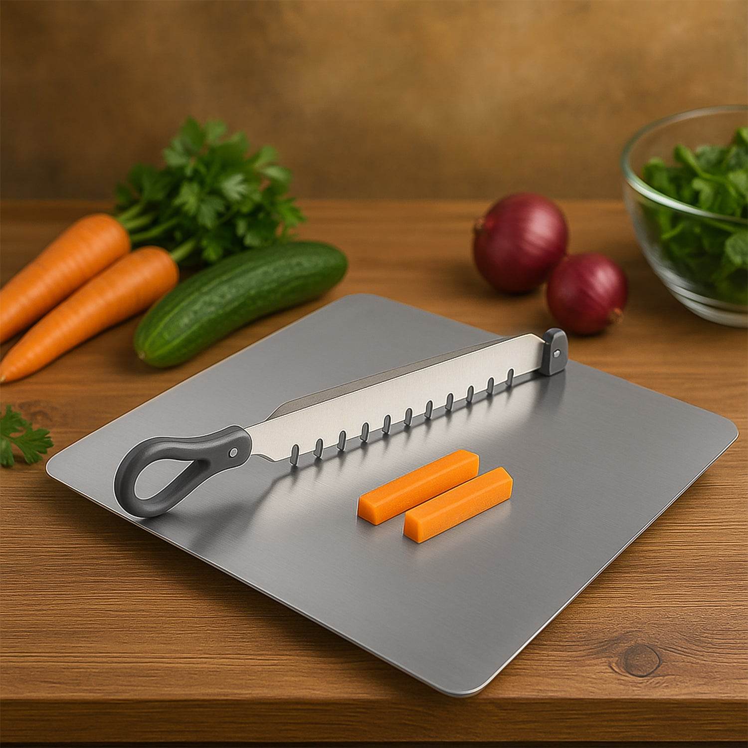 Supermom Stainless Steel Multifunctional Cut Chop Vegetable Slicer Tool (1 Pc) - 9XShoppy