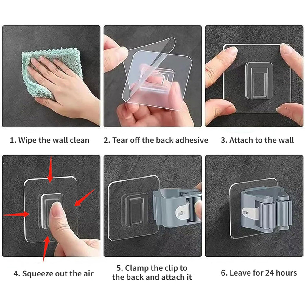 Self-adhesive Mop And Broom Holder Clips