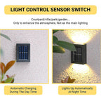 9536 Solar Wall Lights Small Fence Lights Solar Powered Up Down Led Porch Light Garden Lights Outdoor Solar Landscape Lights Waterproof Light (1 Pc) - 9XShoppy