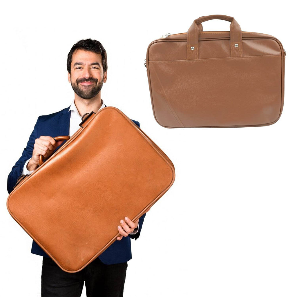 Office Laptop Bag Faux Leather Executive Formal - 9XShoppy