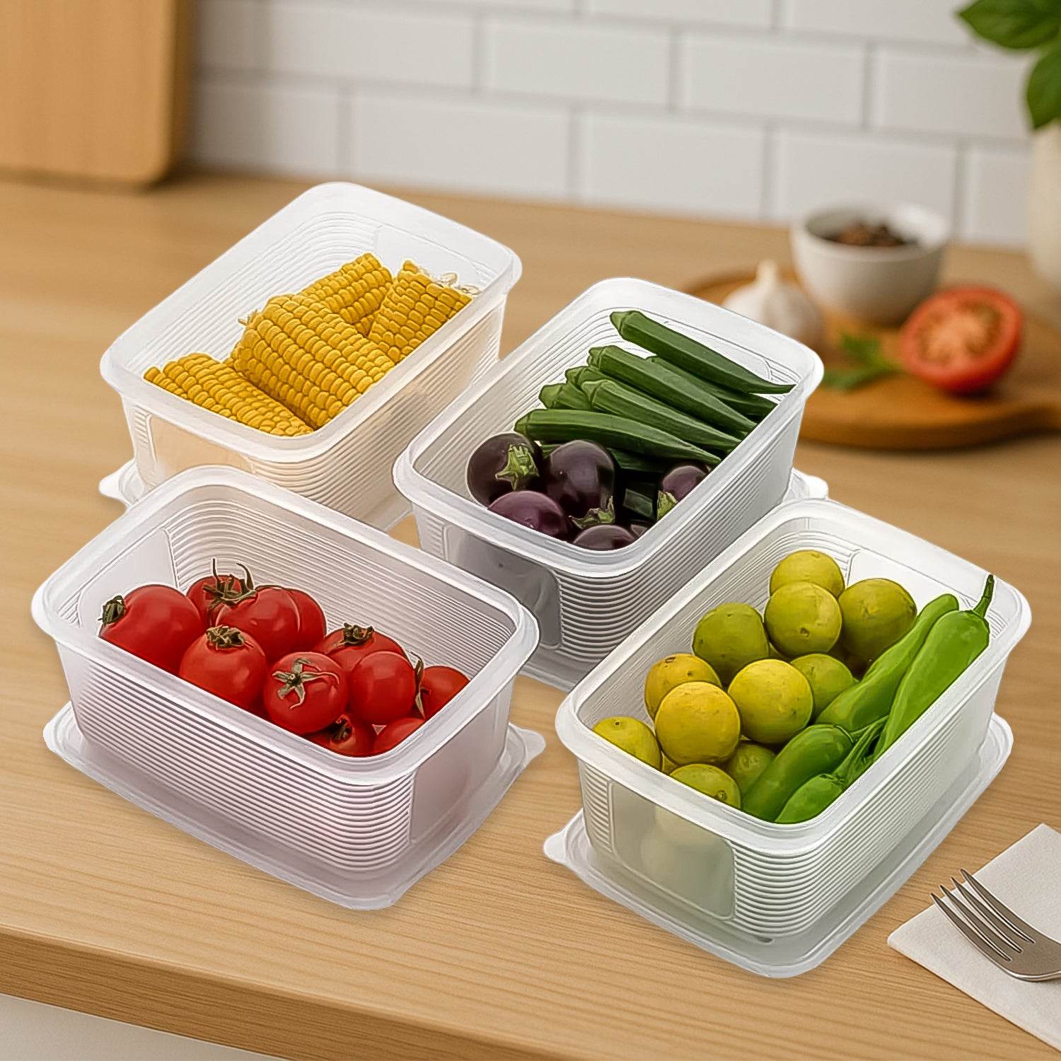 6 Pcs Multipurpose Plastic Food Storage Container Set - 9XShoppy