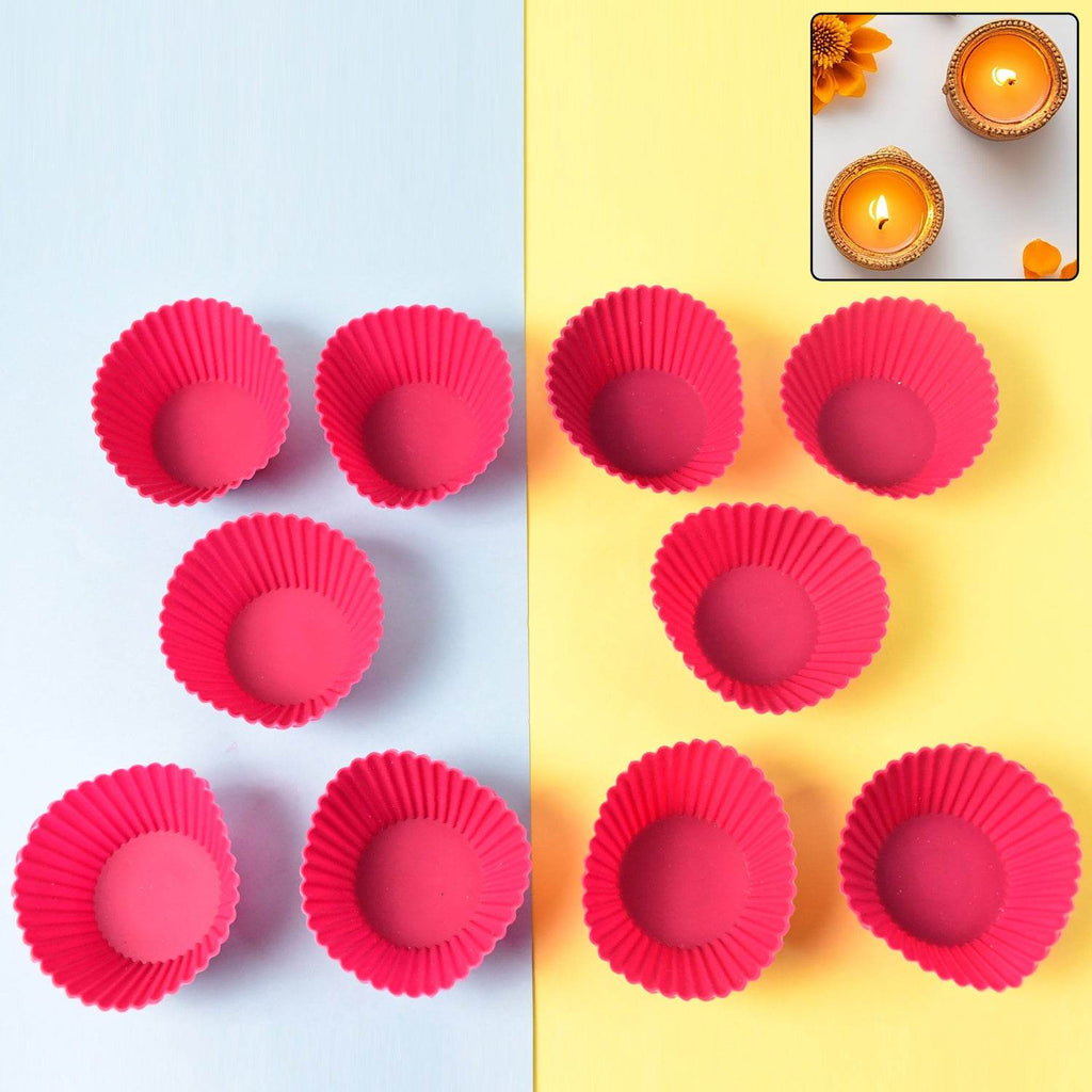 Silicone Cup Cake Mould (10 Pcs Set) - 9XShoppy