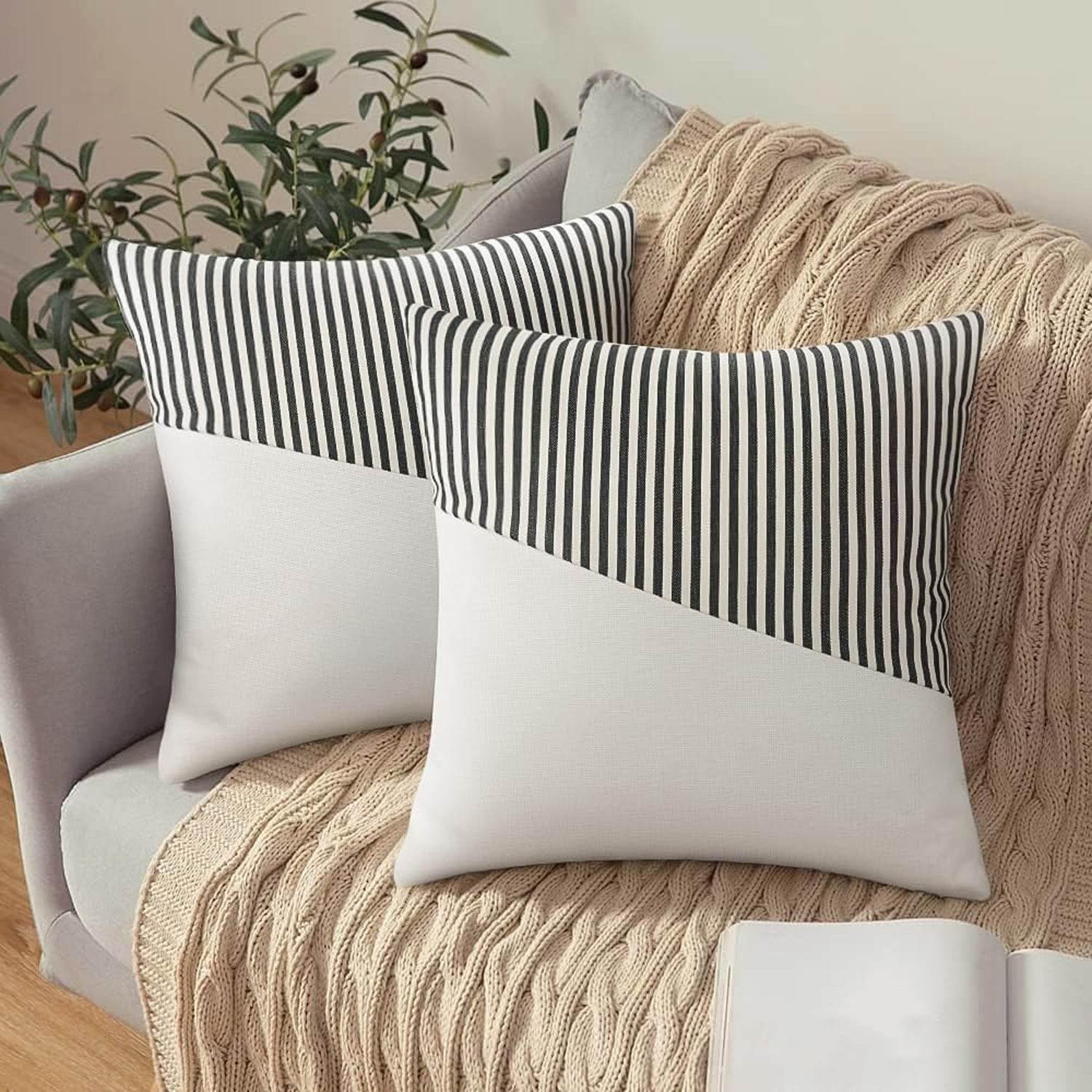 Decorative Pillow Covers Cushion Cases Soft Cotton (26 26 Inch 1 Pair 2 Pc) - 9XShoppy