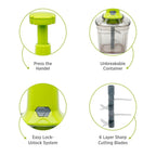 2 in 1 Press Vegetable Choppers For Kitchen - 9XShoppy
