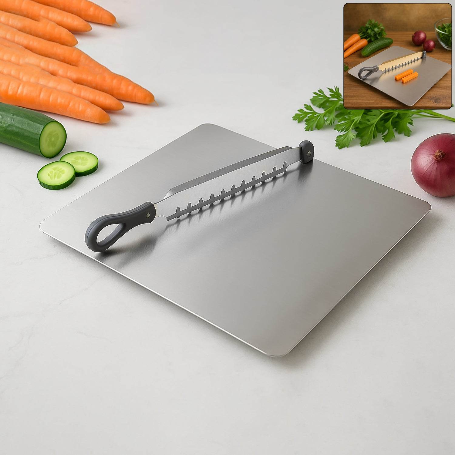 Supermom Stainless Steel Multifunctional Cut Chop Vegetable Slicer Tool (1 Pc) - 9XShoppy