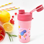 Plastic Lunch Box Leak Proof 2 Compartment With Bottle And Fork (1 Set Mix Color) - 9XShoppy