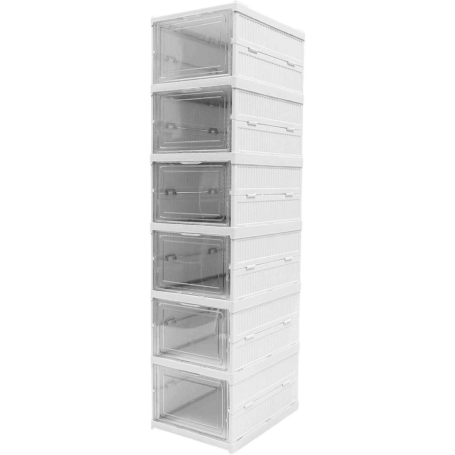Stackable Multifunctional Storage For Clothes Foldable Drawer Shelf Basket Utility Cart Rack Storage Organizer Cart For Kitchen Pantry Closet Bedroom Bathroom Laundry (6 Layer 1 Pc) - 9XShoppy