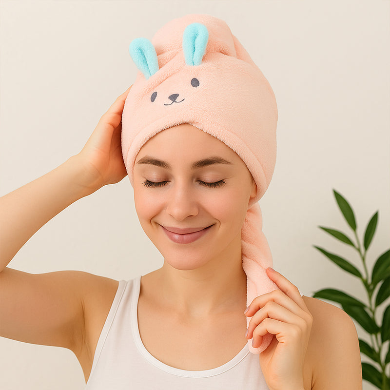 Soft Microfiber Hair Drying Towel Wrap  (1 Pc  Mix Design)